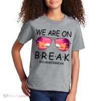 We Are On Break Summer Break Tropical Kids T-Shirt thumb 2