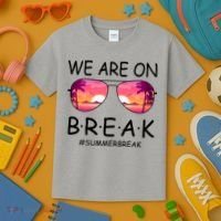 We Are On Break Summer Break Tropical Kids T-Shirt thumb 3