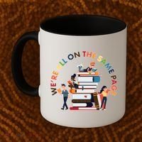 Were All One The Same Page Library Reading Fan Book Lover Coffee Mug thumb 2