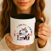 Were All One The Same Page Library Reading Fan Book Lover Coffee Mug thumb 3