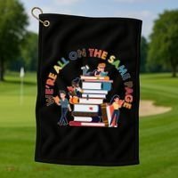 Were All One The Same Page Library Reading Fan Book Lover Golf Towel thumb 1