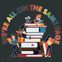 Were All One The Same Page Library Reading Fan Book Lover Sweatshirt thumb 2