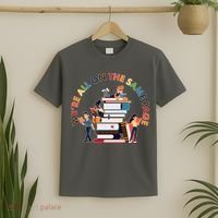 Were All One The Same Page Library Reading Fan Book Lover T-Shirt thumb 2