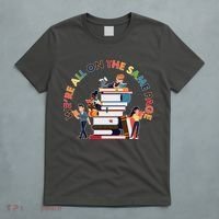 Were All One The Same Page Library Reading Fan Book Lover T-Shirt thumb 5