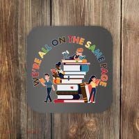 Were All One The Same Page Library Reading Fan Book Lover Coaster thumb 0