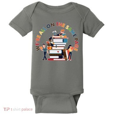 Were All One The Same Page Library Reading Fan Book Lover Baby Bodysuit