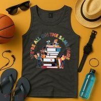 Were All One The Same Page Library Reading Fan Book Lover Tank Top thumb 4