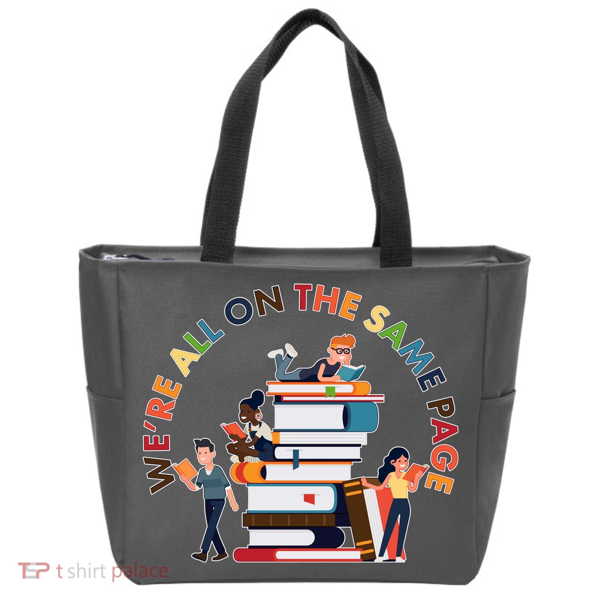 Were All One The Same Page Library Reading Fan Book Lover Tote Bag