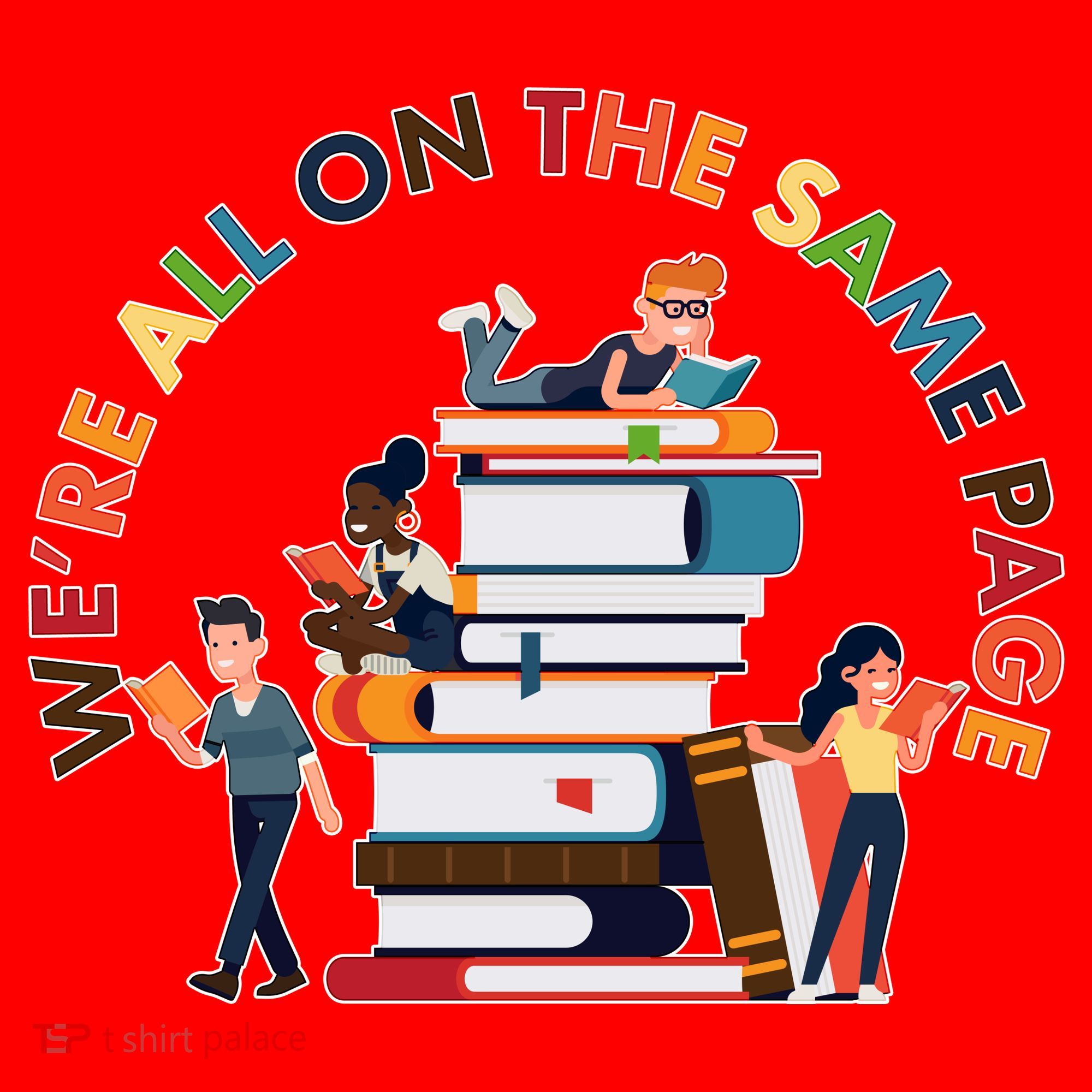 Were All One The Same Page Library Reading Fan Book Lover Santa Hat