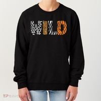Wild Animal Pattern Cow Leopard Zebra Tiger Animal Print Women's Sweatshirt thumb 0