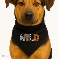 Wild Animal Pattern Cow Leopard Zebra Tiger Animal Print USA-Made Doggie Bandana thumb 1