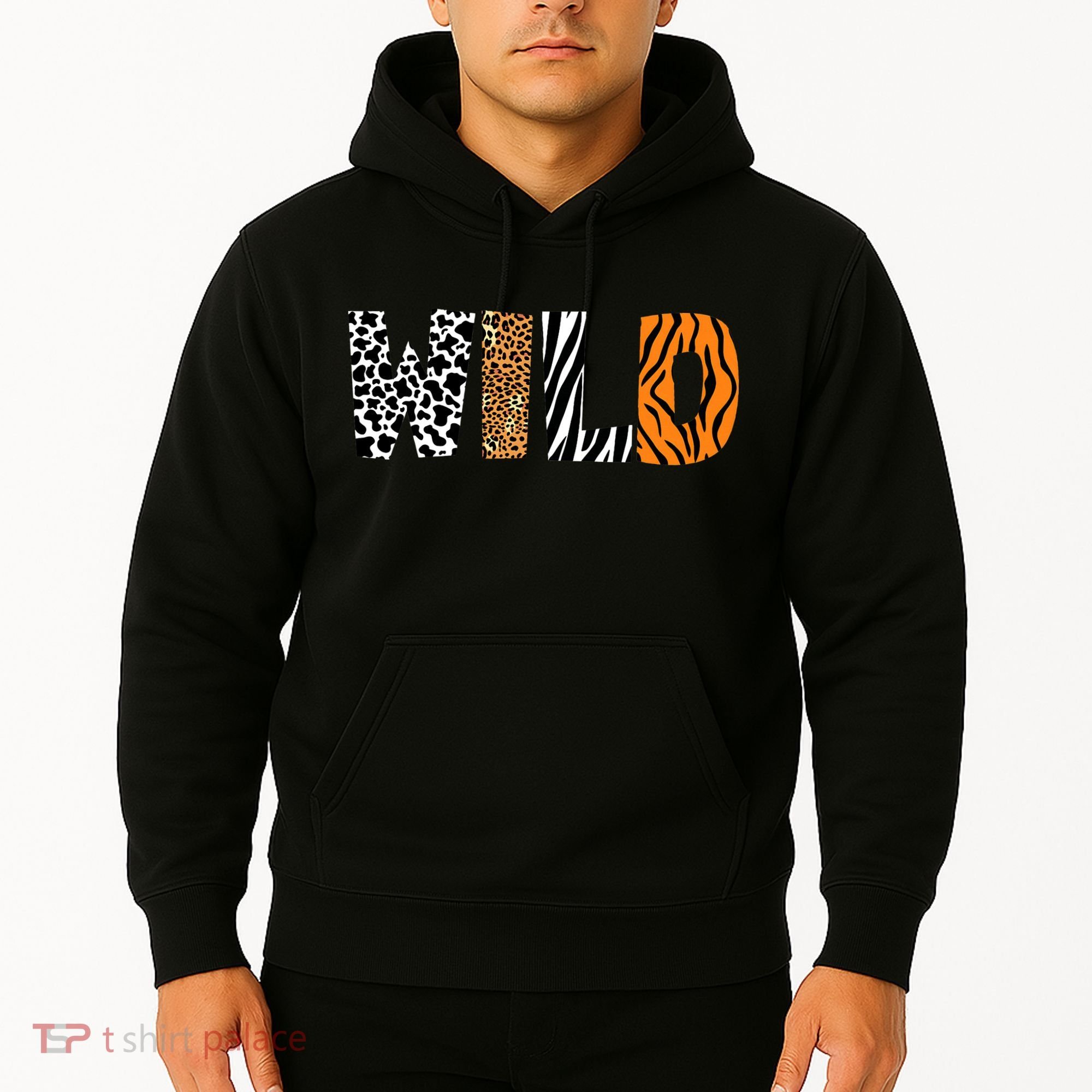 Wild Animal Pattern Cow Leopard Zebra Tiger Animal Print Hoodie