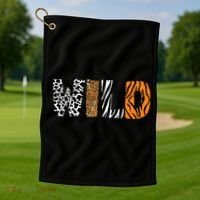 Wild Animal Pattern Cow Leopard Zebra Tiger Animal Print Golf Towel thumb 1