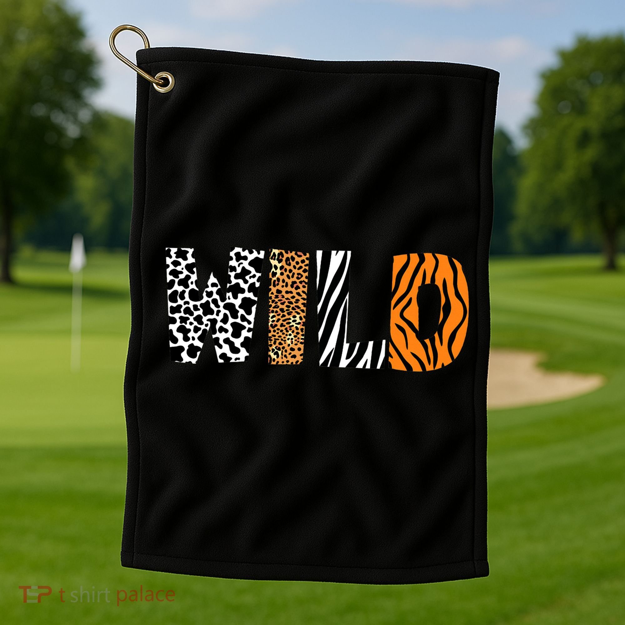 Wild Animal Pattern Cow Leopard Zebra Tiger Animal Print Golf Towel