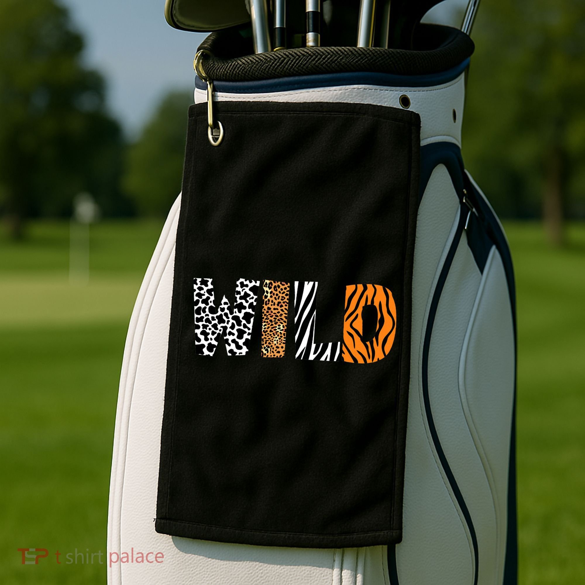 Wild Animal Pattern Cow Leopard Zebra Tiger Animal Print Golf Towel