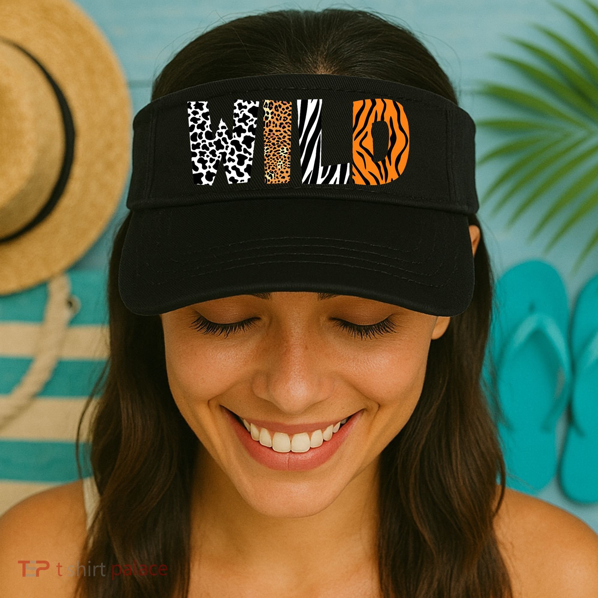 Wild Animal Pattern Cow Leopard Zebra Tiger Animal Print Visor