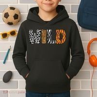 Wild Animal Pattern Cow Leopard Zebra Tiger Animal Print Kids Hoodie thumb 2