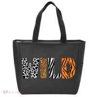 Wild Animal Pattern Cow Leopard Zebra Tiger Animal Print Tote Bag thumb 0
