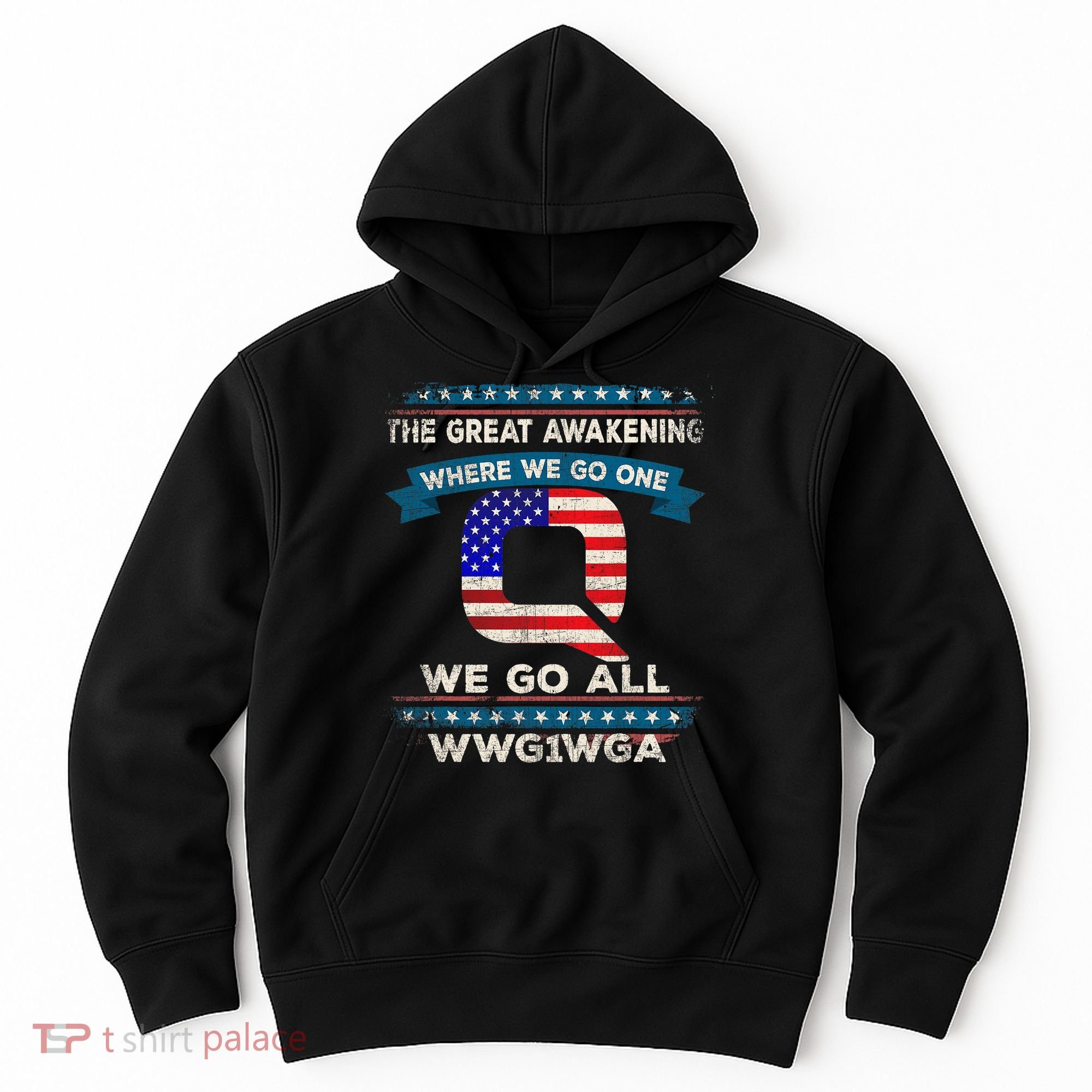 We Are Q | QAnon Flag WWG1WGA Q Anon Hoodie