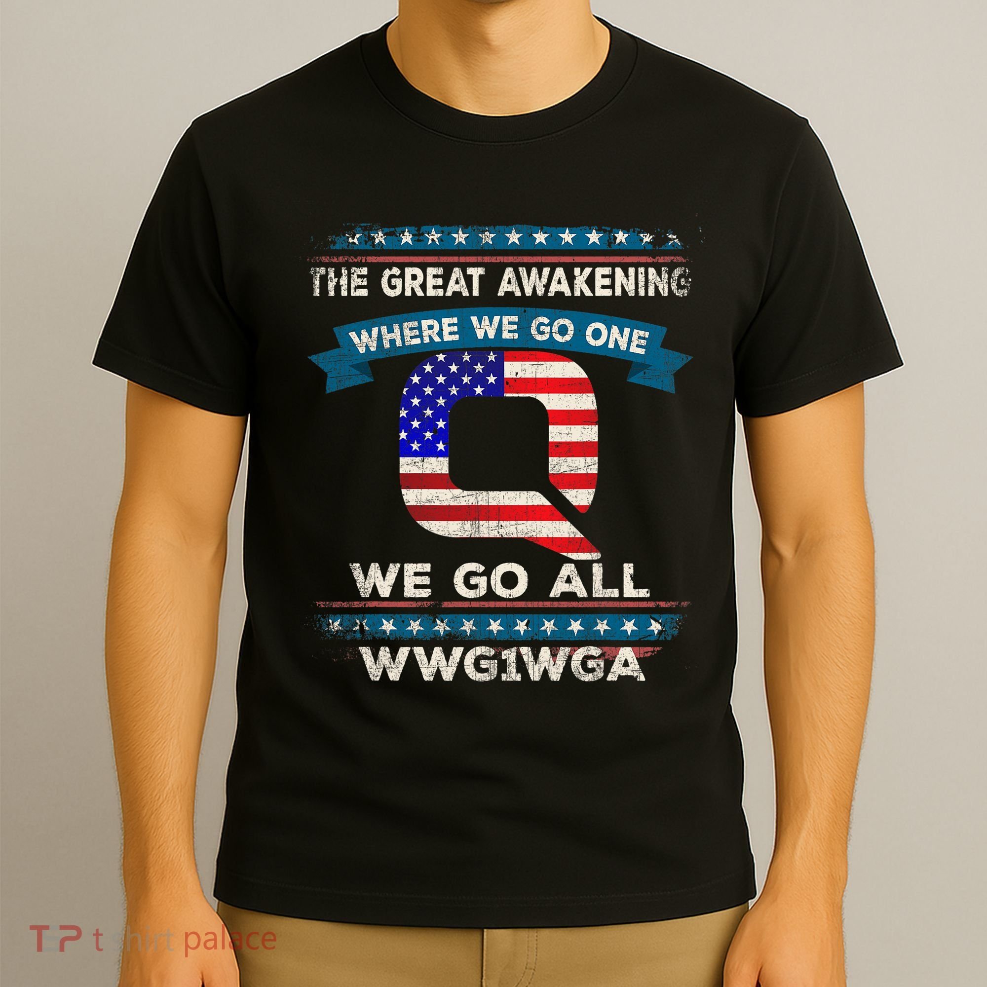 We Are Q | QAnon Flag WWG1WGA Q Anon T-Shirt