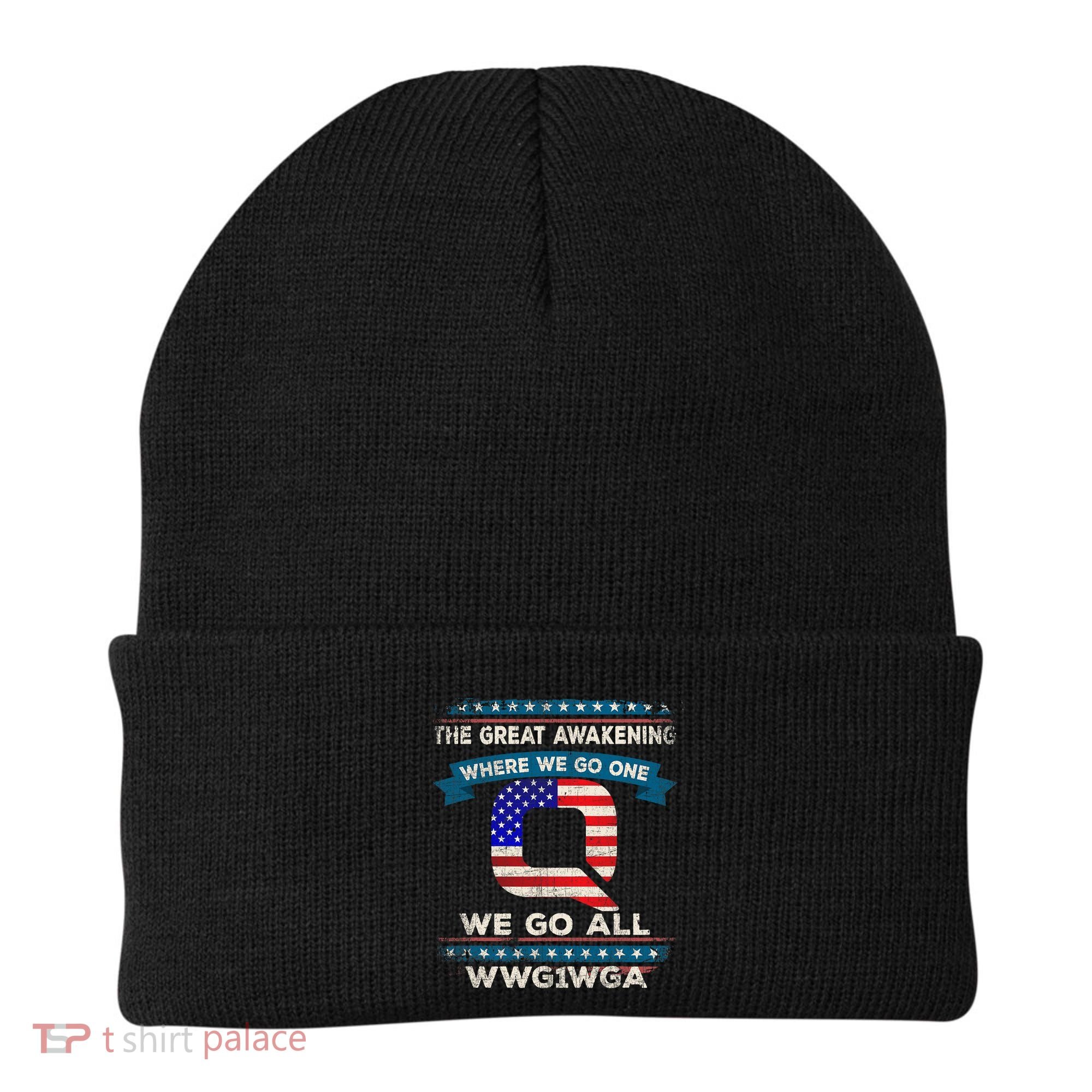 We Are Q | QAnon Flag WWG1WGA Q Anon Beanie