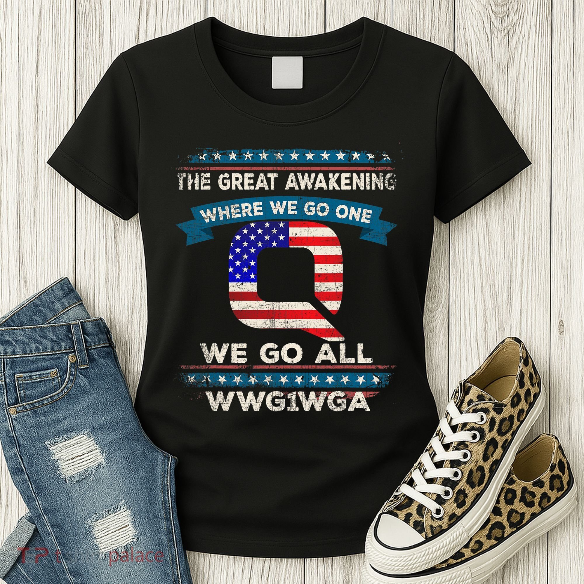 We Are Q | QAnon Flag WWG1WGA Q Anon Women's T-Shirt