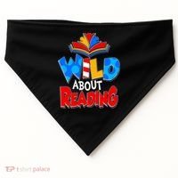 Wild About Reading Book Lover Reading Fan USA-Made Doggie Bandana thumb 0