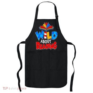 Wild About Reading Book Lover Reading Fan Apron