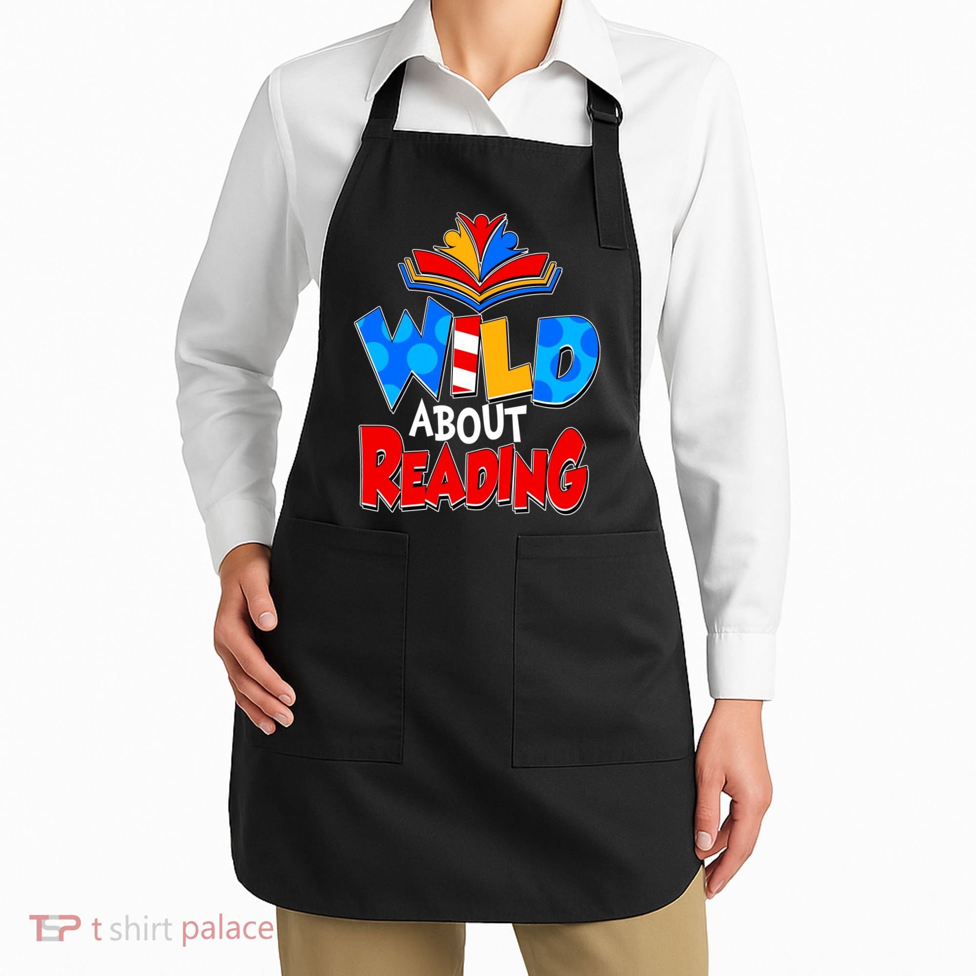 Wild About Reading Book Lover Reading Fan Apron