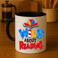 Wild About Reading Book Lover Reading Fan Coffee Mug thumb 4