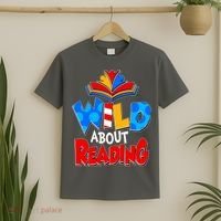 Wild About Reading Book Lover Reading Fan T-Shirt thumb 2