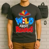 Wild About Reading Book Lover Reading Fan T-Shirt thumb 6