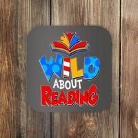 Wild About Reading Book Lover Reading Fan Coaster thumb 0