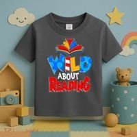 Wild About Reading Book Lover Reading Fan Toddler T-Shirt thumb 3