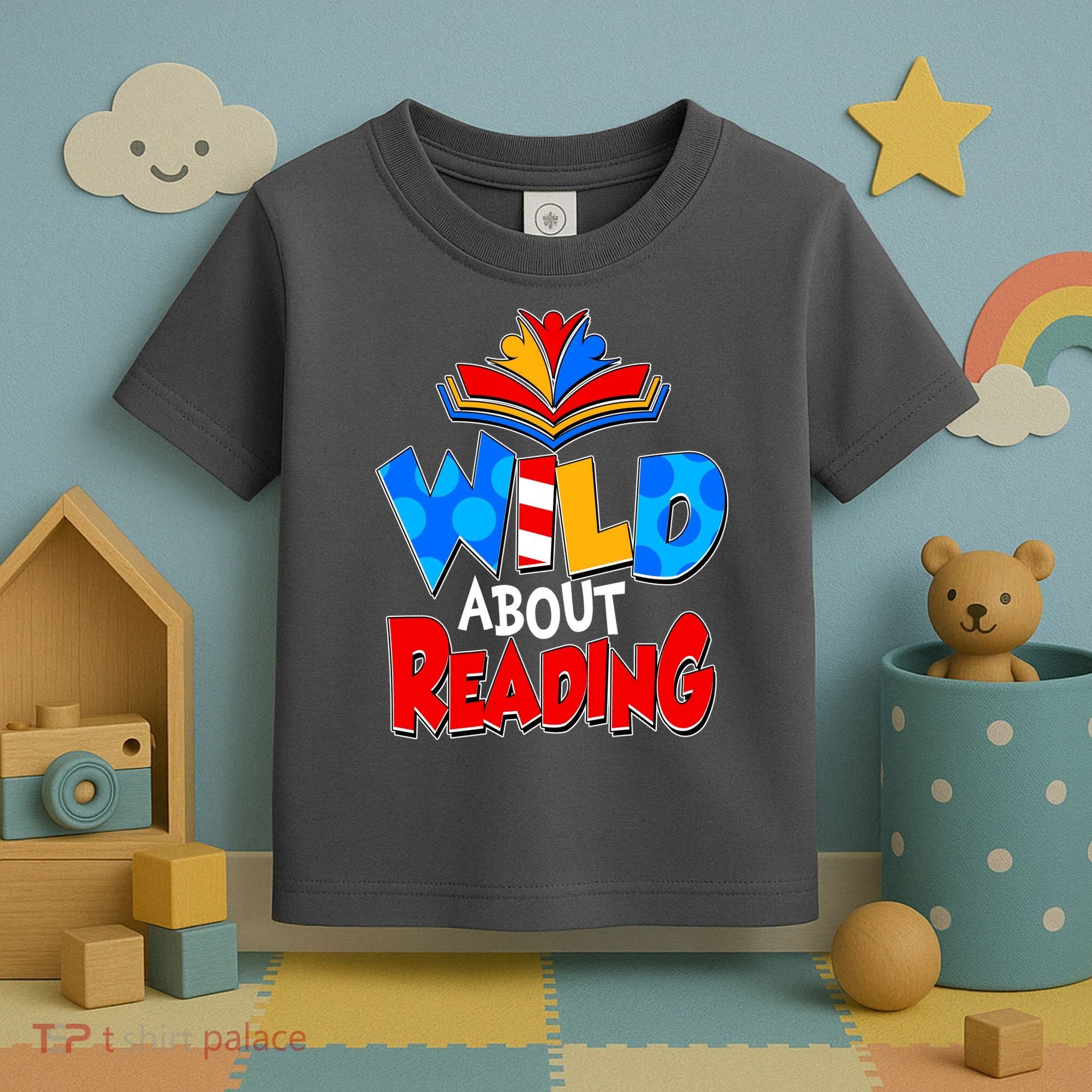 Wild About Reading Book Lover Reading Fan Toddler T-Shirt