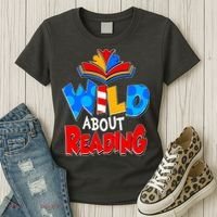 Wild About Reading Book Lover Reading Fan Women's T-Shirt thumb 3