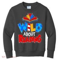 Wild About Reading Book Lover Reading Fan Kids Sweatshirt thumb 0