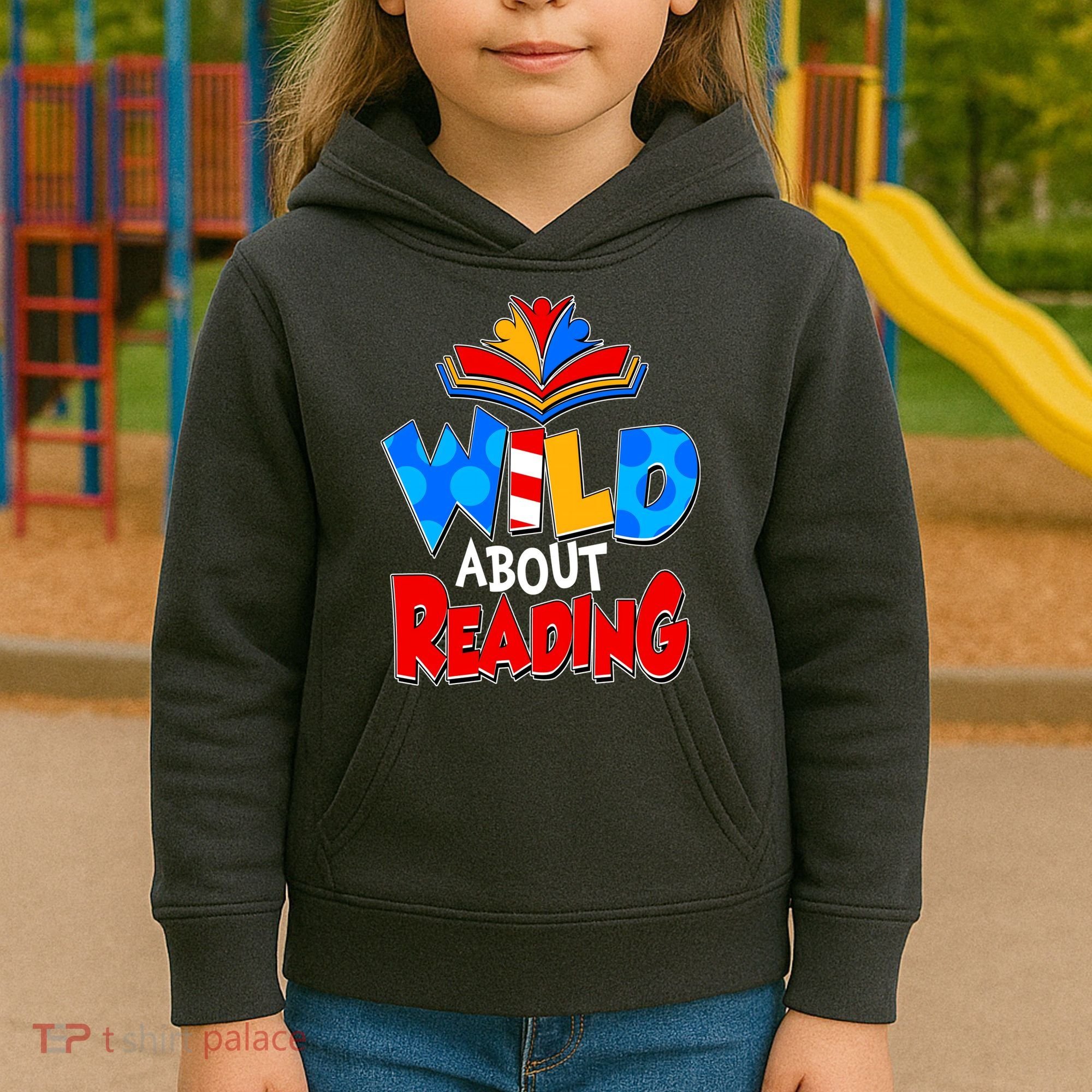 Wild About Reading Book Lover Reading Fan Kids Hoodie