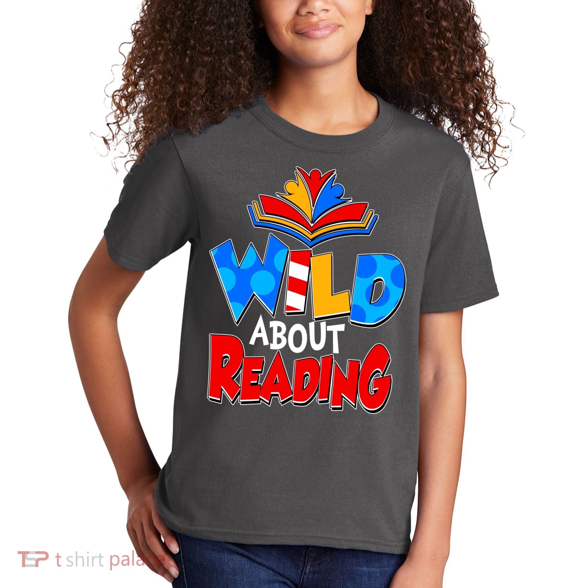 Wild About Reading Book Lover Reading Fan Kids T-Shirt