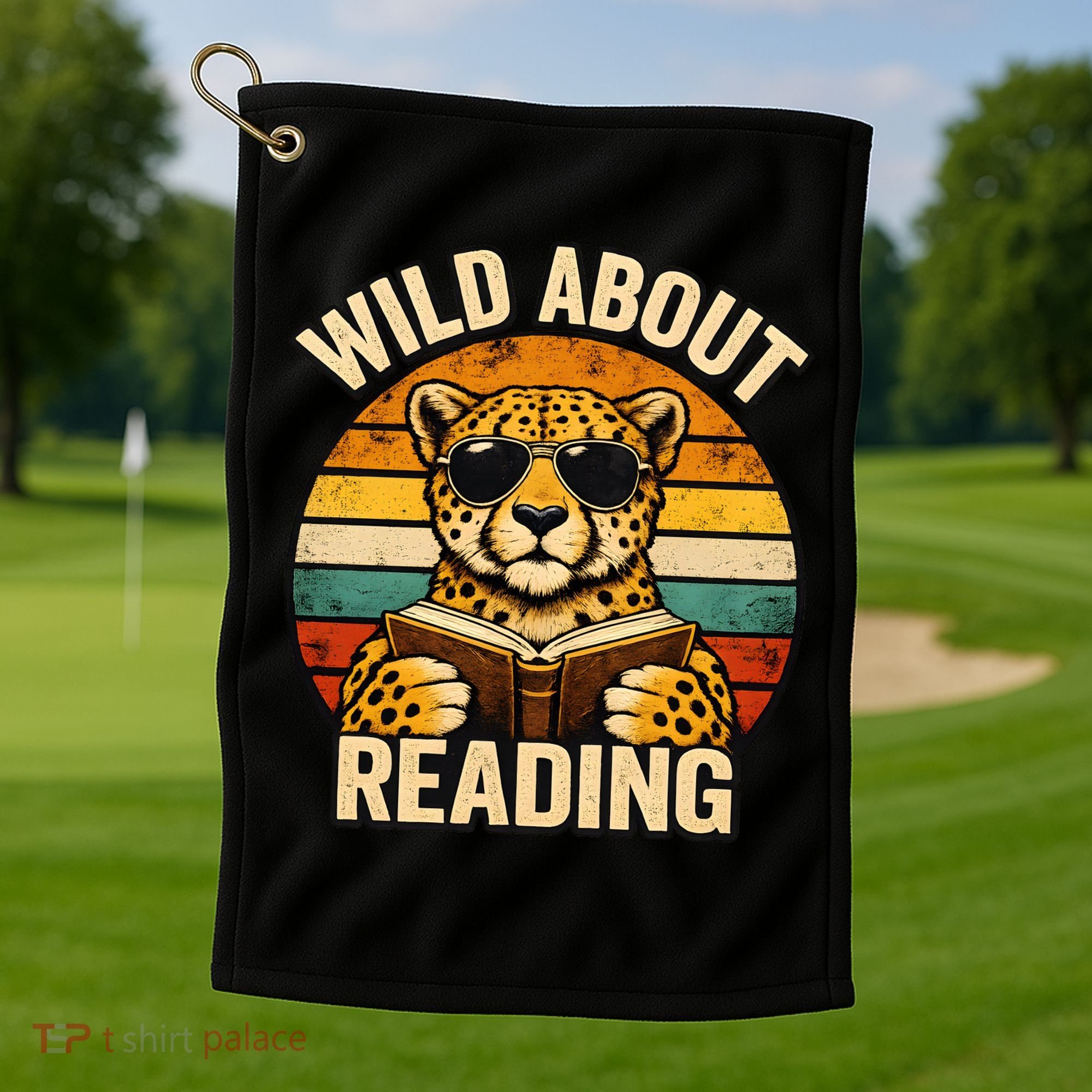 Wild About Reading Cheetah Golf Towel
