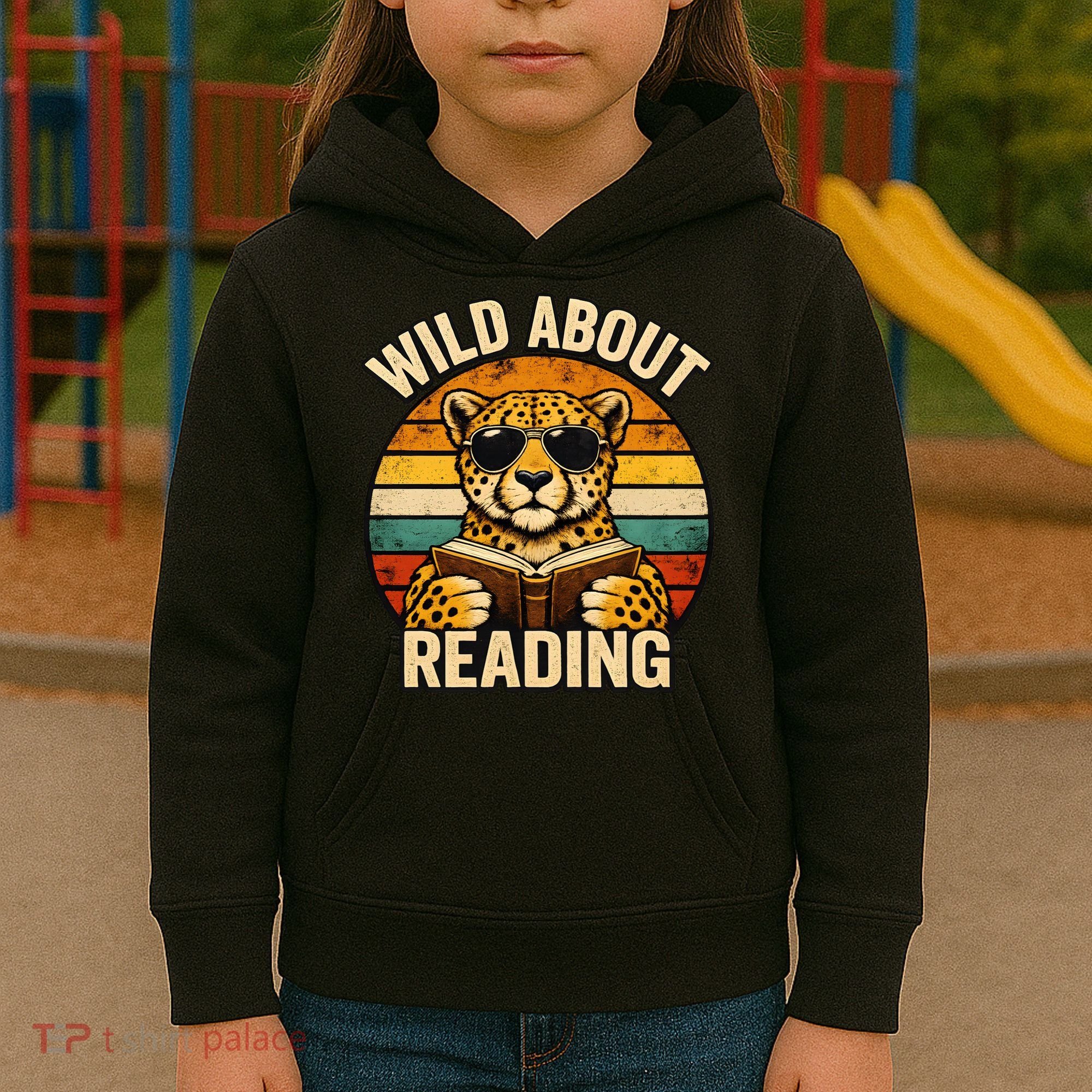 Wild About Reading Cheetah Kids Hoodie