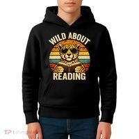 Wild About Reading Cheetah Kids Hoodie thumb 4