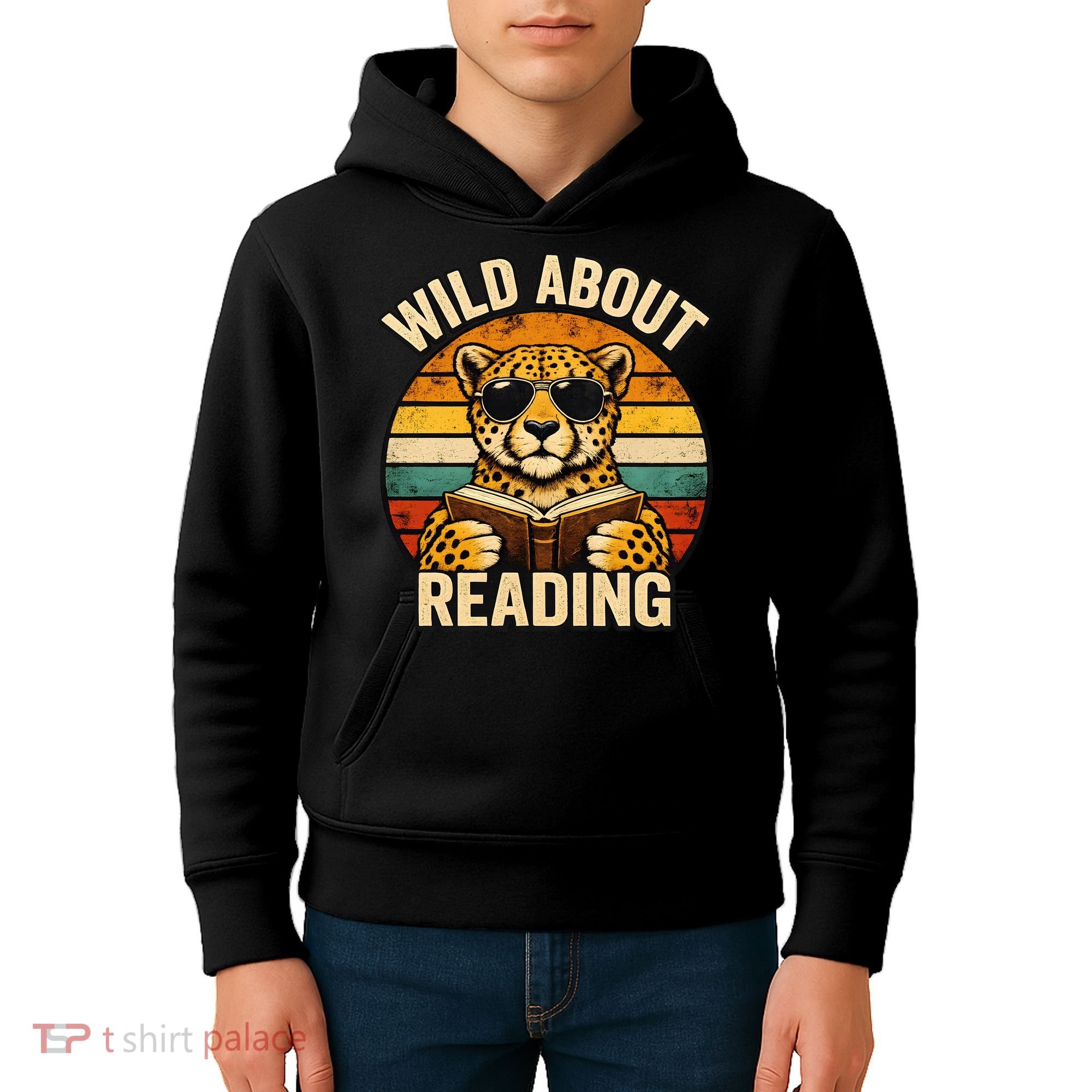 Wild About Reading Cheetah Kids Hoodie