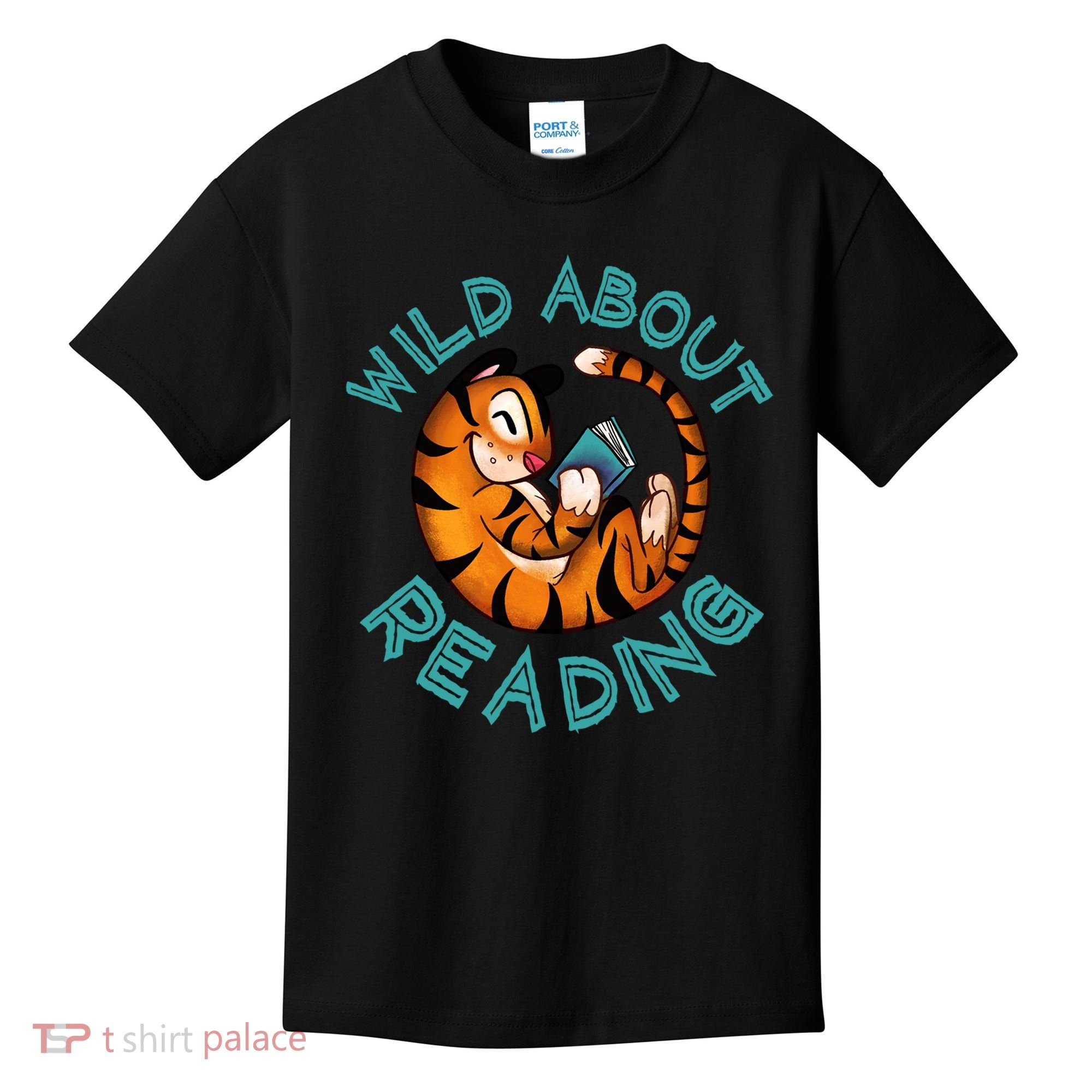 Wild About Reading Tiger Kids T-Shirt