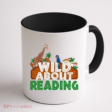 Wild About Reading Animals Coffee Mug back