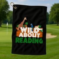 Wild About Reading Animals Golf Towel thumb 1
