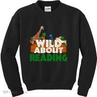 Wild About Reading Animals Kids Sweatshirt thumb 0