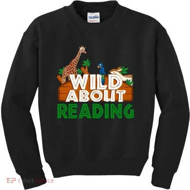 Wild About Reading Animals Kids Sweatshirt