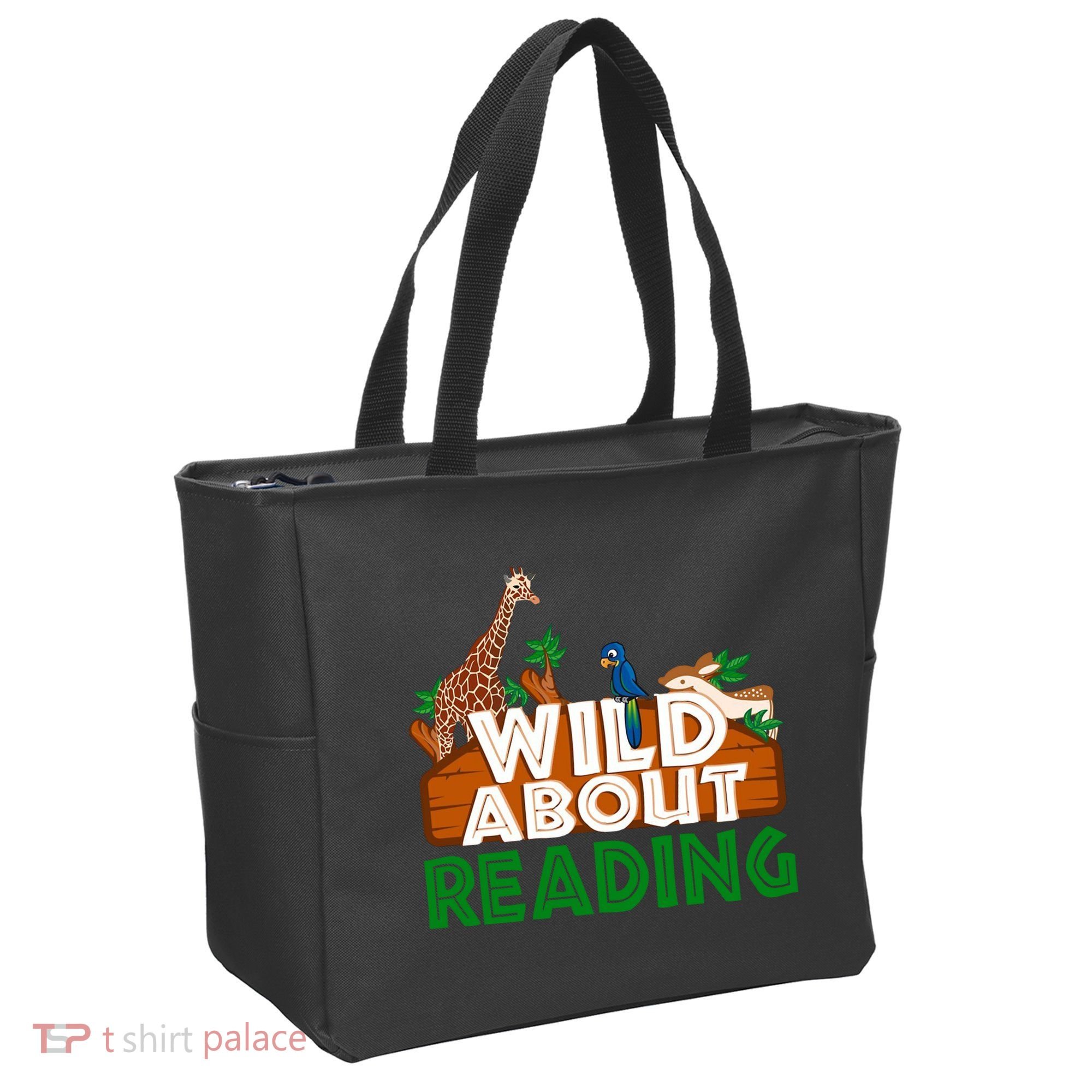 Wild About Reading Animals Tote Bag