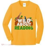 Wild About Reading Animals Kids Long Sleeve Shirt thumb 0